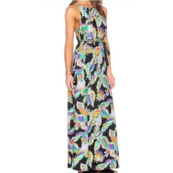 Trina Turk "Sea Garden" Halter Maxi Dress Size Medium - Picture 1 of 9